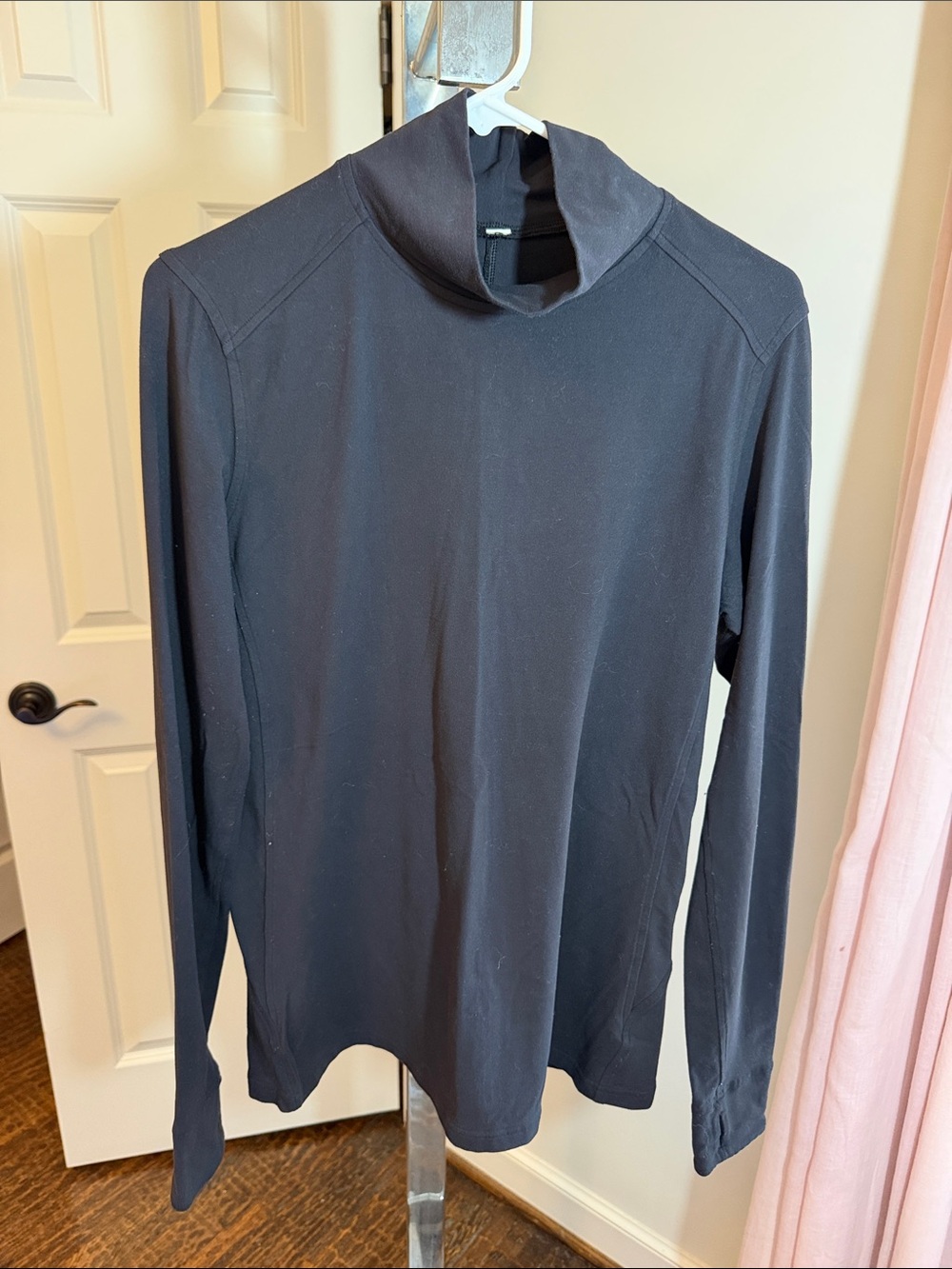 Lululemon Black Long-Sleeve Cotton Turtleneck